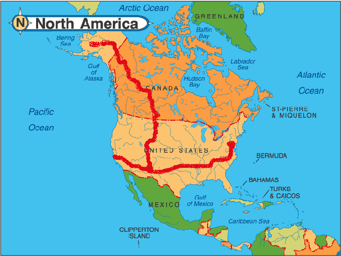 map of north america